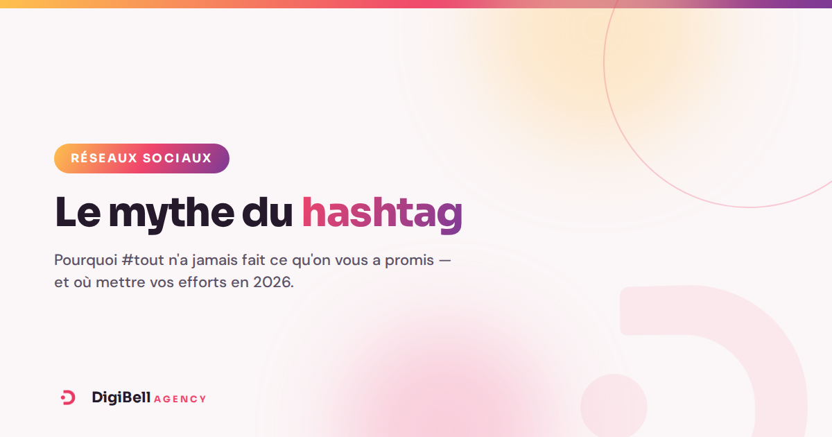 Le mythe du hashtag en 2026 — Digibell Agency
